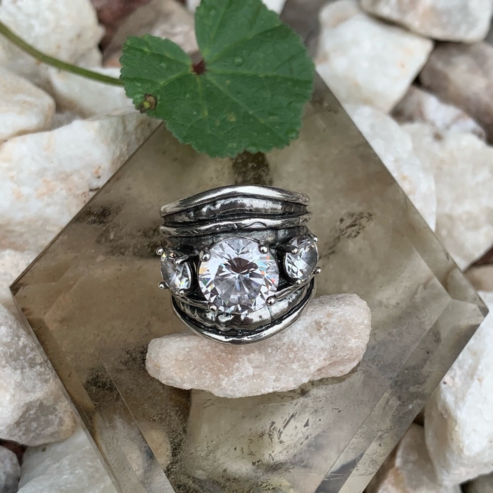 Sterling Silver Diamond Ring